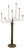 Talitha Italian Floor Candelabra in Bronzed Brass with Seven Arms For Sale