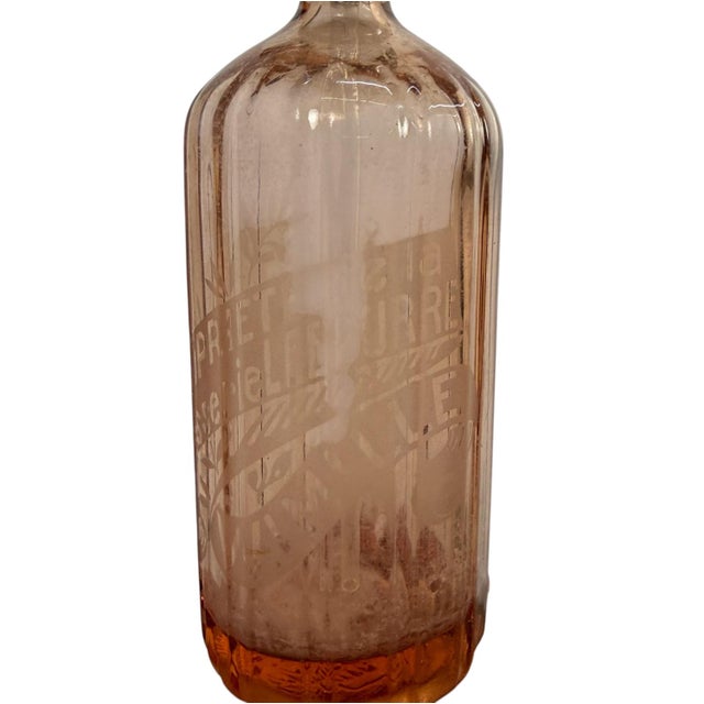 Antique French Pink Glass Seltzer Bottle, 1890s For Sale - Image 5 of 8