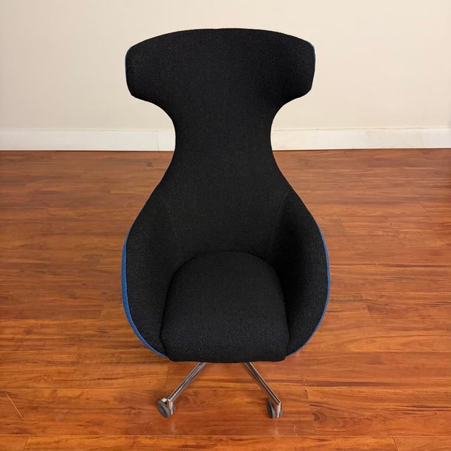 Blue Roche Bobois Ceo Swivel Armchair by Sacha Lakic For Sale - Image 8 of 13