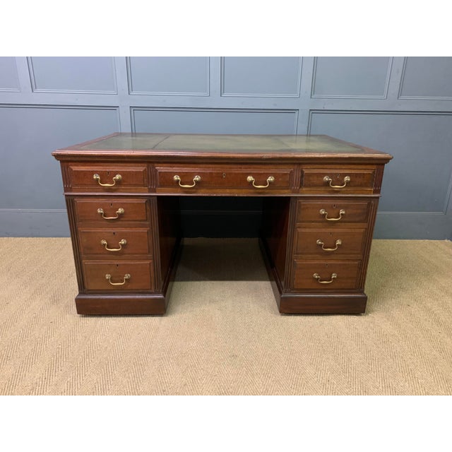 Walnut Partners Pedestal Desk by Maple & Co., 1900 For Sale - Image 3 of 18