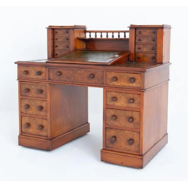 Victorian Dickens Desk in Walnut, 1870 For Sale - Image 5 of 5