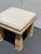 Contemporary Kreiss Contemporary Travertine Stone Carved Wood Accent Table For Sale - Image 3 of 5