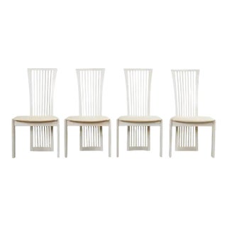 Set of Four Pietro Costantini Post Modern Oyster Lacquered Dining Chairs For Sale