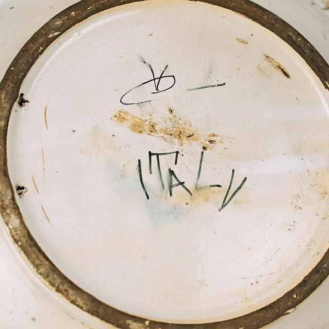 Antique Italian Terracotta Dish with Flower Decor For Sale - Image 6 of 8