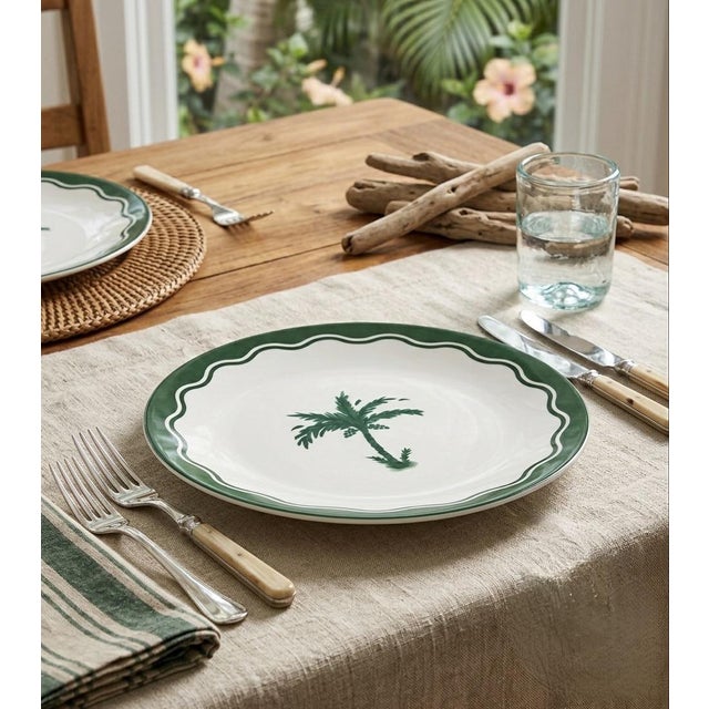 Fern & Co. For Anthropologie Palm Tree Dinner Plate For Sale - Image 12 of 12