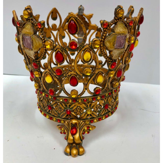 Ornate Gold Jeweled Candle Holders Chairish