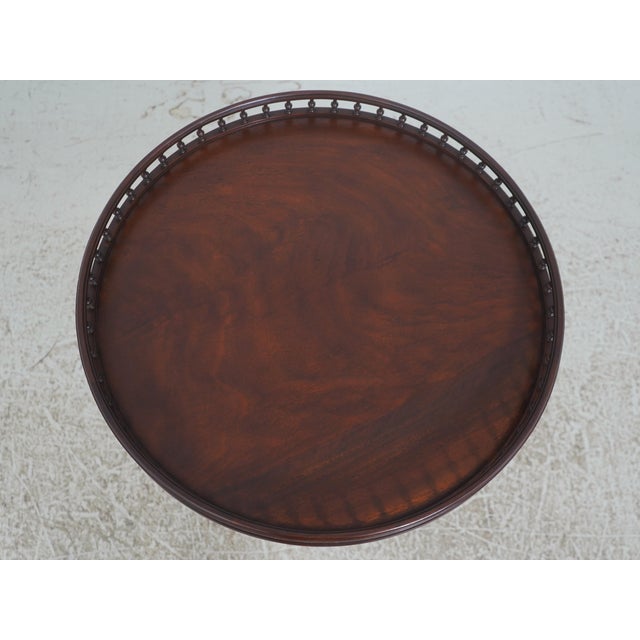 1980s Baker Stately Homes Mahogany Tilt Top Table For Sale - Image 5 of 17