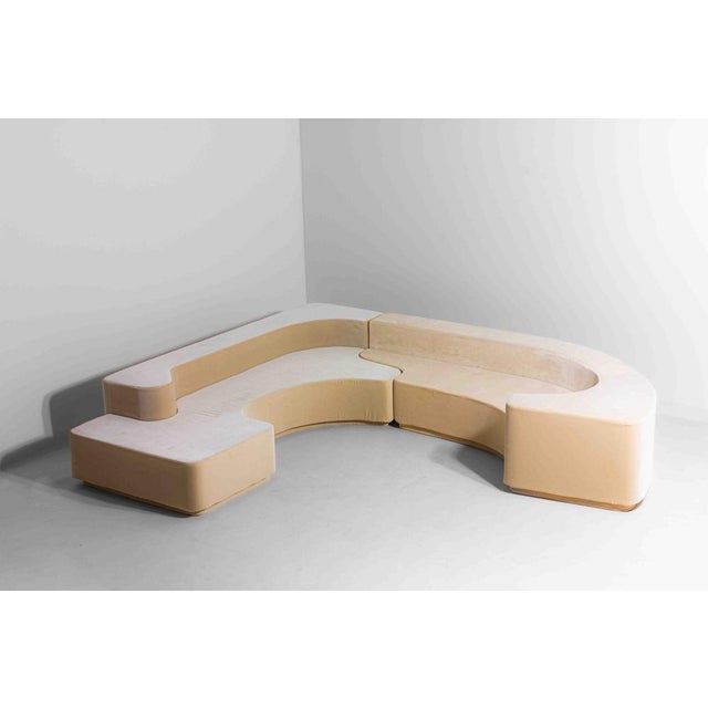 Set of Lara Sofa in Beige Velvet by Roberto Pamio for Stilwood, Italy, 1958 For Sale - Image 6 of 11