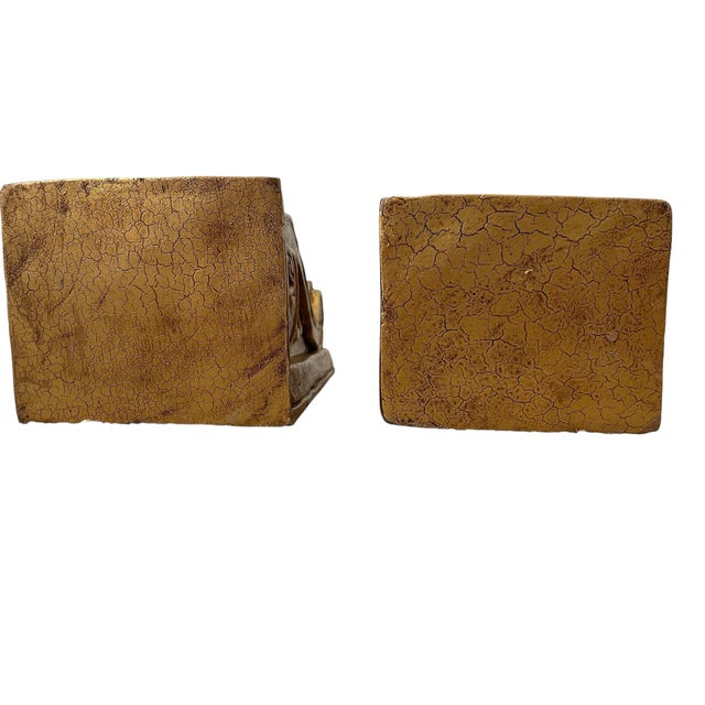 1990s Set of 2 Solid Wood Gold Gilt Hand Carved Corbels Wall Bracket Shelves For Sale - Image 5 of 6