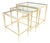 Fine Polished Brass Glass Mirrored Frames Tops Nesting Side Tables Stands Redone For Sale