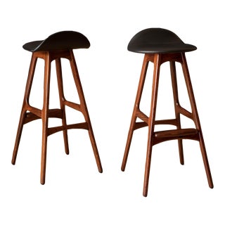 Vintage Pair of Rosewood Danish Bar Stools by Erik Buch for Oddense Maskinsnedkeri For Sale