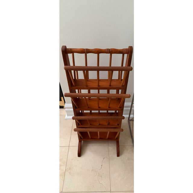 Mid-Century Modern Vintage Mid Century Modern Scandinavian Magazine Record Album Vinyl Rack For Sale - Image 3 of 4