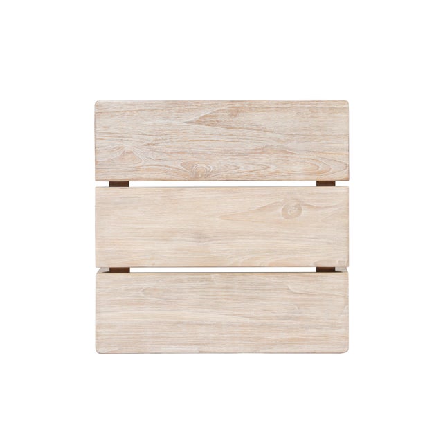 Paradiso Outdoor Teak Natural Look End Table For Sale In Chicago - Image 6 of 8