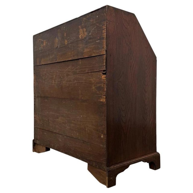 Antique English Georgian Oak Bureau, 1700s For Sale - Image 11 of 14