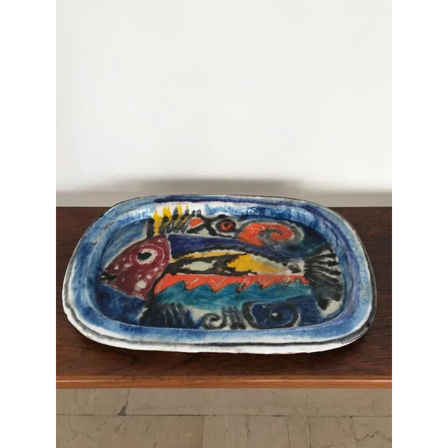 Mid-Century Modern Italian Ceramic Dish by Giovanni De Simone, 1950s For Sale - Image 3 of 10
