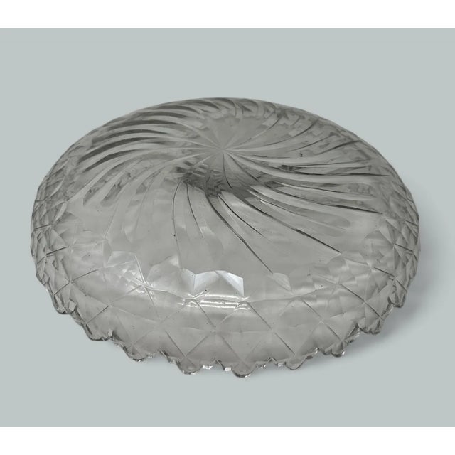 Glass Antique Irish Tipperary Waterford Glass Cut Crystal Georgian Circular Bowl Tray For Sale - Image 7 of 12