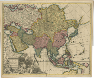 Antique Map of Asia and the East Indies, 1720