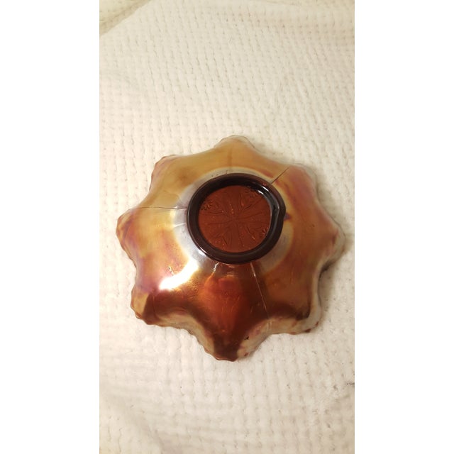 Mid 20th Century Fenton Amethyst Dragon and Lotus Carnival Glass Bowl For Sale - Image 5 of 6