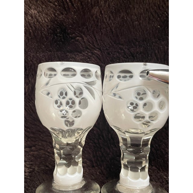 Transparent Late 19th Century Rare Bijou-Scale Uniform Set of 6 Matching 19th Century Cut-to-Clear Cordials on Base Tray For Sale - Image 8 of 13