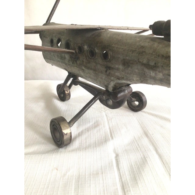 Metal 1960s Steel Industrial Airplane Sculpture For Sale - Image 7 of 9