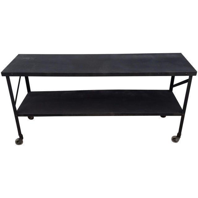 Industrial Metal Console Table on Casters Chairish