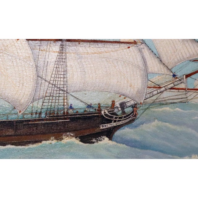 1970s Large Marine Painting of the Frigate Essex by Will B. Robedee For Sale - Image 5 of 10