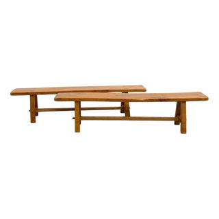 Set of Elm Benches, 1950s For Sale
