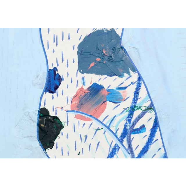 Blue Patterned Contemporary Abstract Nude Female Figure by Meagan Jain For Sale - Image 4 of 6