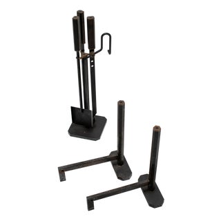 Fireplace Set by Afra and Tobia Scarpa for Dimensione Fuoco, 1970s, Set of 6 For Sale