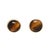 Modern Tiger's Eye Bezel Studs Earrings, 14k Yellow Gold, Length 4.9 Mm For Sale - Image 3 of 4