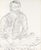 Portrait of a Man in a Flannel Shirt in Ink on Paper Expressive line drawing of a man by Shirley Pittman (American,...