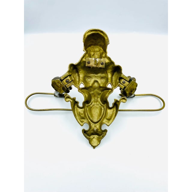 Metal Mid 20th Century Victorian Style Brass Towel Holder With Woman Holding Rack For Sale - Image 7 of 12