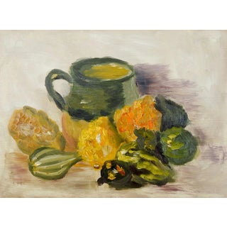 Mid 20th Century Autumn Kitchen Still Life Painting For Sale