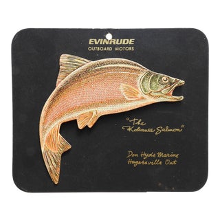 Mid Century Evinrude Motors Fishing Sign For Sale