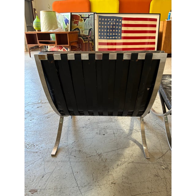 Vintage Knoll Barcelona Lounge Chairs by Mies Van Der Rohe - A Pair For Sale - Image 10 of 14