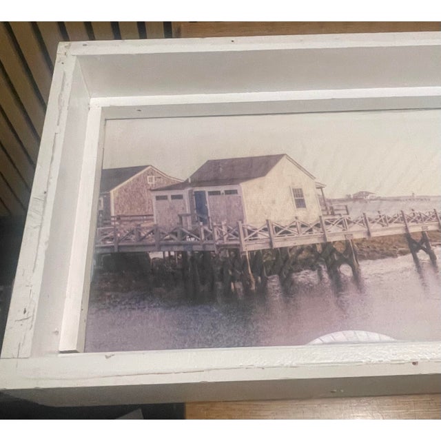 Oversized Nantucket Brant Point Lighthouse Architectural Shadow Box Photograph in Handcrafted Wood Frame For Sale - Image 10 of 12