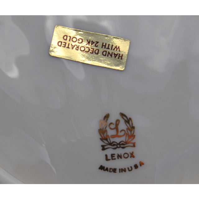 Vintage Lenox Aegean Collection Gold Trim Shell Chip & Dip Serving Dish For Sale - Image 10 of 12