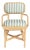 Dorine Striped Performance Linen & Rattan Dining Armchair, Mint Green For Sale - Image 11 of 11