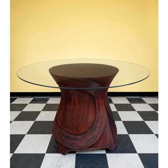 Vintage Rattan Marquetry Table, 1970s For Sale - Image 13 of 13