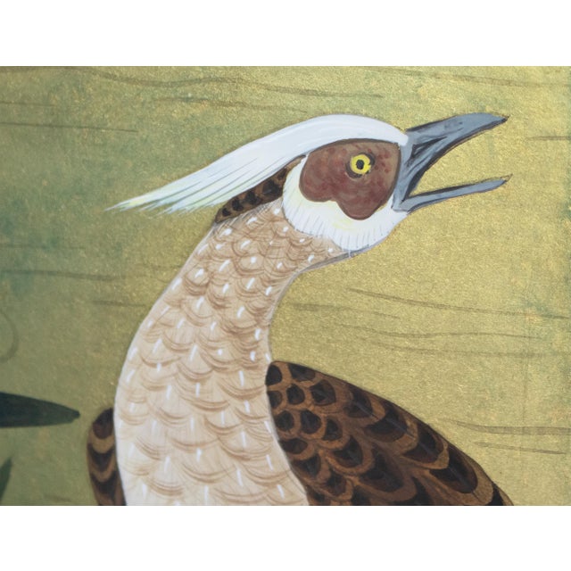 "Cherry Blossoms and Golden Birds" by Ransetsu, Heisei Era Japanese Byobu Screen For Sale - Image 10 of 18