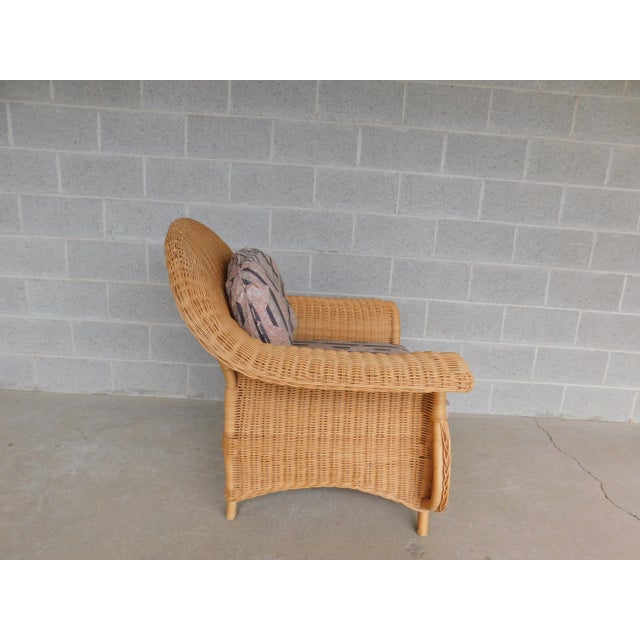 Late 20th Century Lane Venture Fan Back Wicker Club Chair Chairish