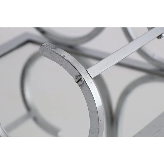 Jacques Adnet French Art Deco Jacques Adnet Wine Carrier in Chrome, 1930 For Sale - Image 4 of 7