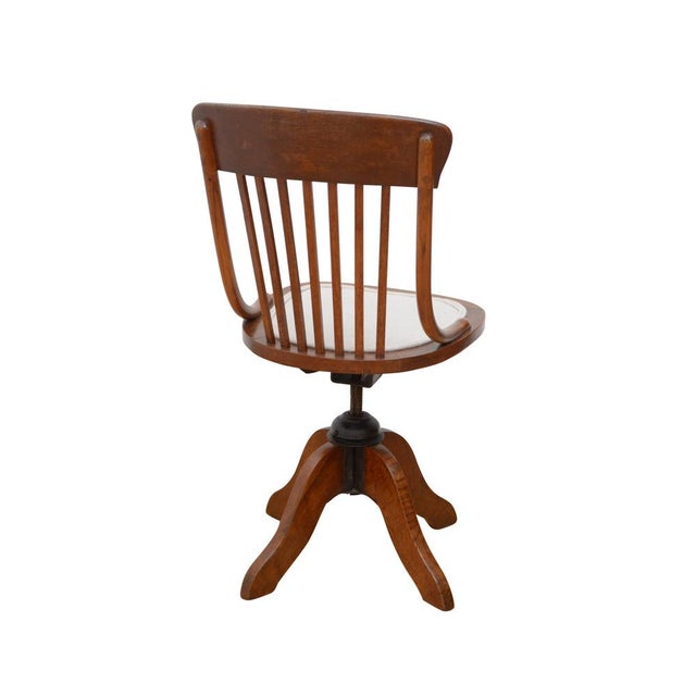 1910s English Oak Revolving Desk Chair, 1910 For Sale - Image 5 of 11
