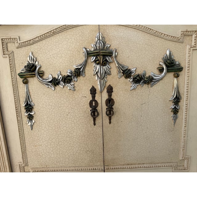 1920s French Provincial Louis XV Style Hand-Painted Jewelry Armoire/Lingerie Chest For Sale - Image 13 of 15