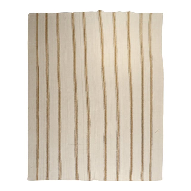 Striped Large Vintage Zabihi Collection Turkish Kilim - 10'1" x 14'2" For Sale