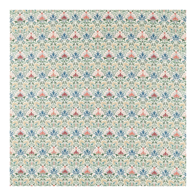 Morris & Co. Meda Iris Fabric in Rose/Thyme - a sample For Sale