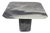 Late 20th Century Contemporary Polished Marble Pedestal Side Table – Gray & Cream Veined Natural Stone Accent Table For Sale