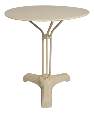 Bistro Table with Cast Iron Legs and Round Steel Top, 1930s
