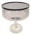 Platinum Rim Floral Etched Crystal Pedestal Bowl For Sale