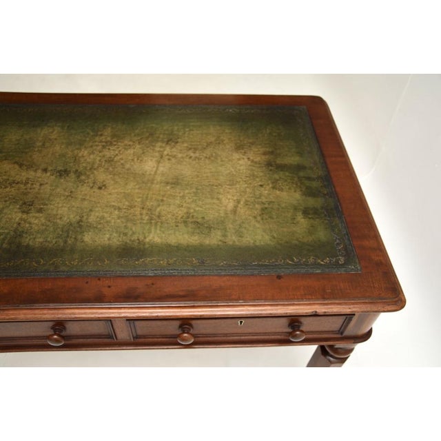Brown William IV Leather Top Desk, 1830s For Sale - Image 8 of 11